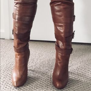 BCBG - OTH Leather Boots - Cognac Brown